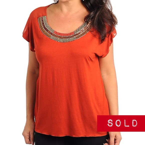 Tops - ***Plus Size*** Dark Orange Top