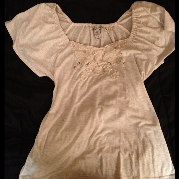 Beaded creme shirt