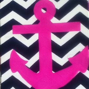 Hand painted anchor canvas painting