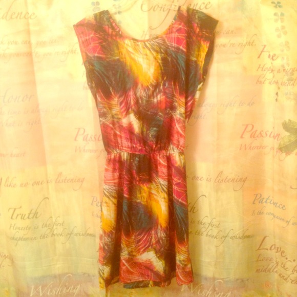 Feather print sun dress :)
