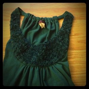 Turquoise tank with bib