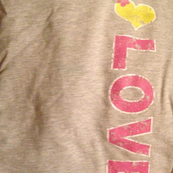 SOLD Grey capris with love on the side