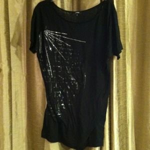 Express black tee shirt with bling