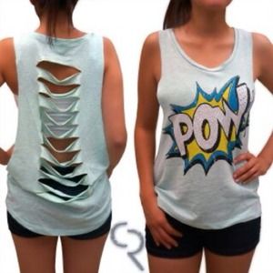 POW! Top W/ Ripped Back