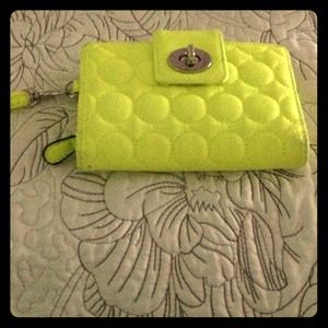 Neon green wallet