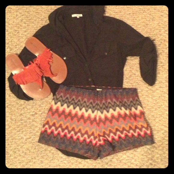 Printed knit shorts