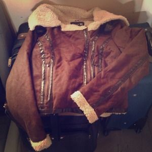 Brown bomber jacket and boots bundle