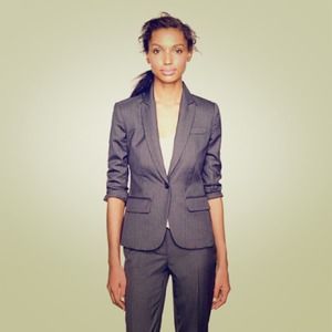 JCrew Charcoal Pinstripe Suit Super 120's