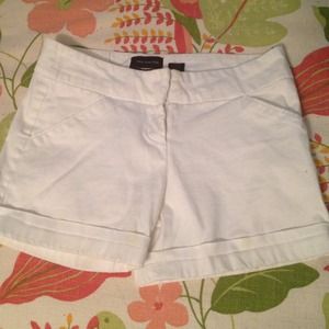 White Cuffed Shorts