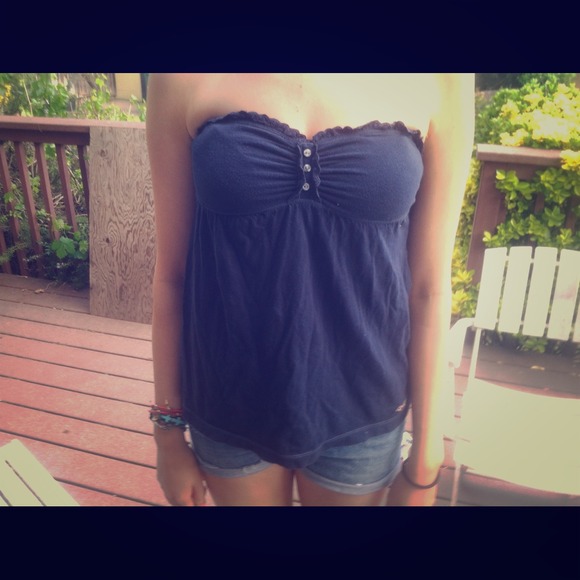 Hollister Navy Tube Top