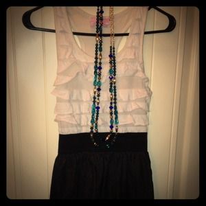 Denim and ruffles tank dress sundress