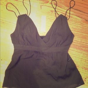 THEORY chocolate brown doublestrap cami top