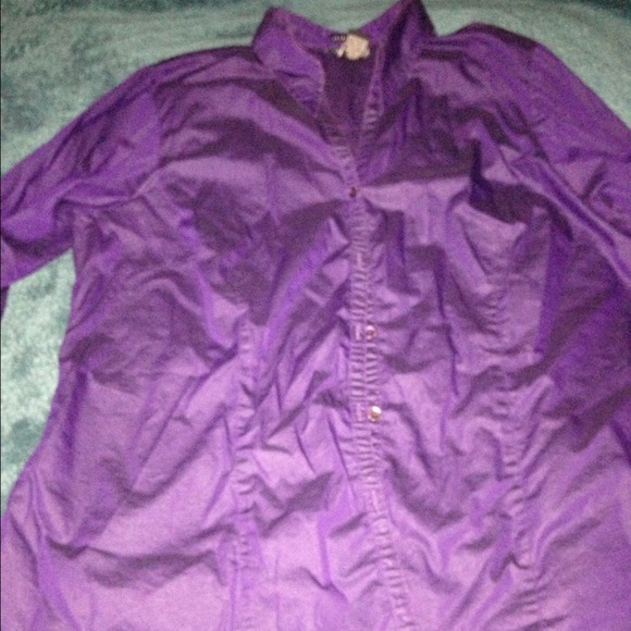 SOLD! Dark Purple Cotton 3/4 Sleeve  Top