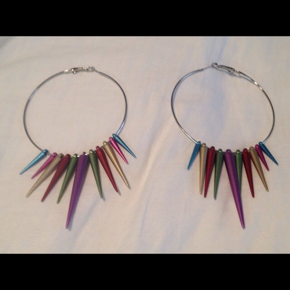 Multi Color Spike Earrings