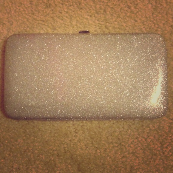 Nine West silver glittery clutch