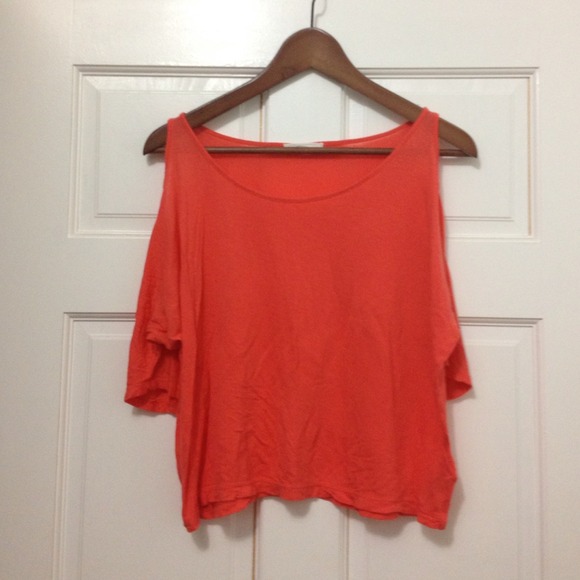 Coral shirt.