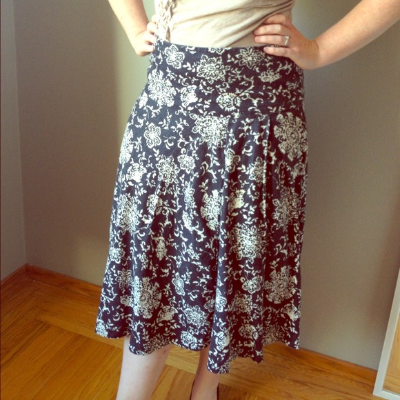 ON HOLD Black & White Linen Print Skirt