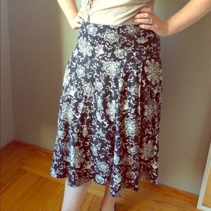 ON HOLD Black & White Linen Print Skirt