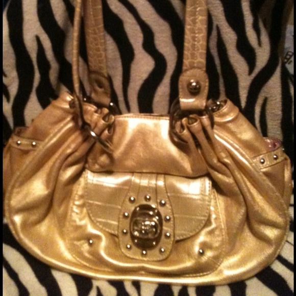 Kathy Van Zeeland Gold Handbag