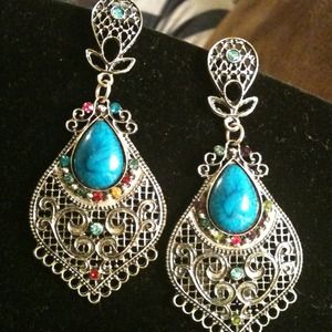 Stunning Colorful Indian inspired dangle earrings