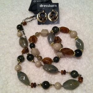 Necklace,earrings,two matching bracelets