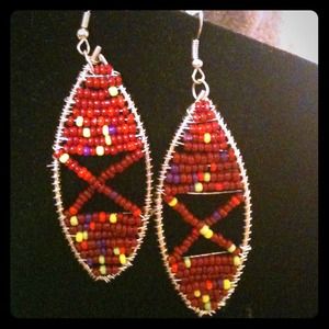 Colorful Magenta Seed Bead earrings