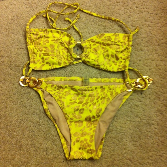 VS yellow animal print bikini