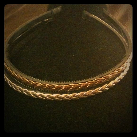 2 Pack Faux Leather Braided Headbands