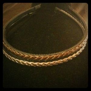 2 Pack Faux Leather Braided Headbands