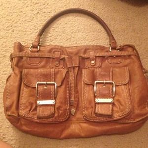 Michael Kors purse, brown satchel, very used.