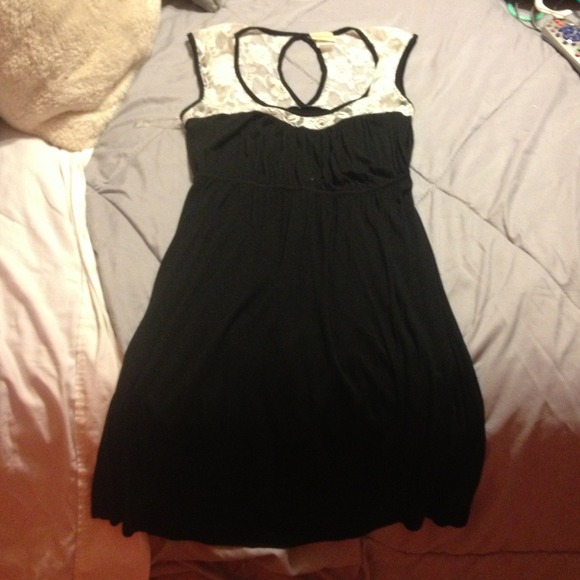 Very cute black and white lace dress