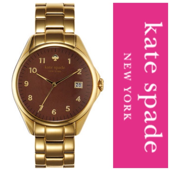 kate spade Accessories - Kate Spade Gold & Brown "Seaport Grand" Watch