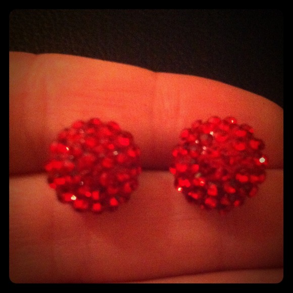 Red stoned earrings