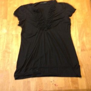 Black ruffled top shirt