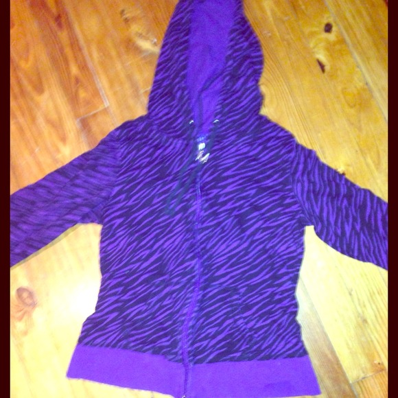 Purple zebra print Miley Cyrus hoodie