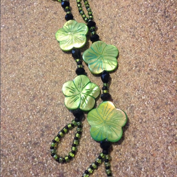 Wild green and black flower barefoot sandals !!