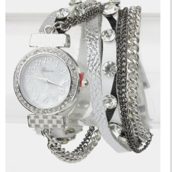 Jewelry - double wrap zebra  leather watch