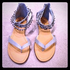 Gray gladiator sandals