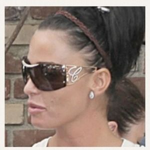 Chopard brown gold crystal shield sunglasses