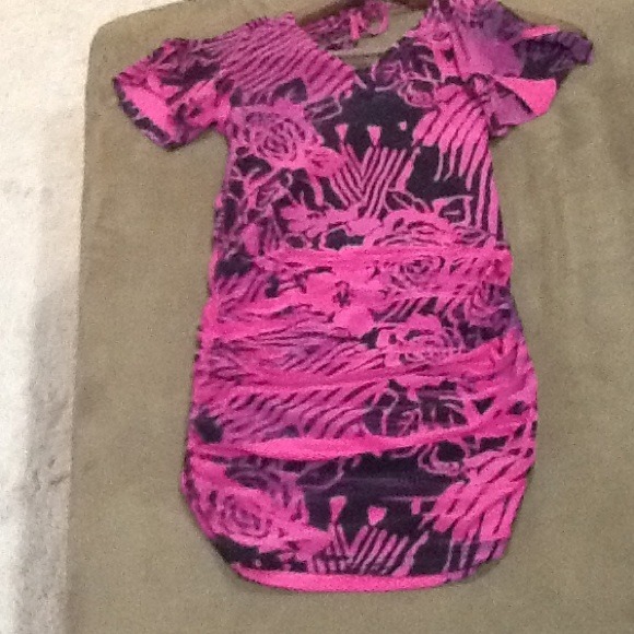 Pink n black party dress