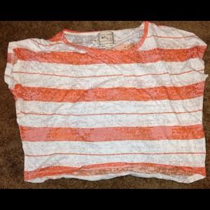 Orange and off white cut off top!!