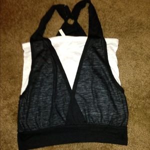 Black and white cut off shirt!!!