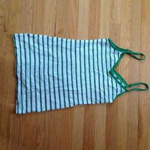 White and green striped tank top