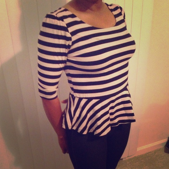 Peplum Striped Top