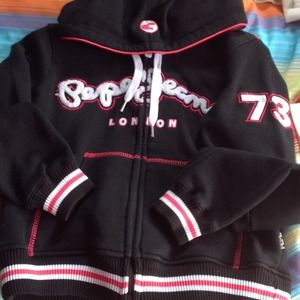 Woman's blk pink Pepe London hoodie Sz S