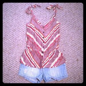 Ella Moss tribal print peplum top