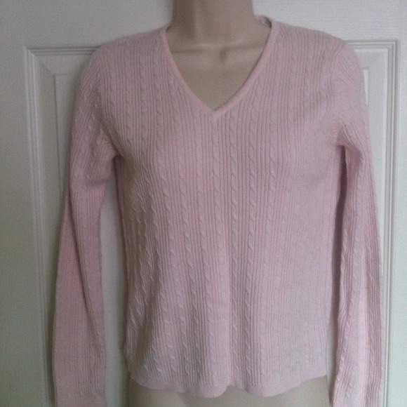 Pink cable knit light weight sweater SP