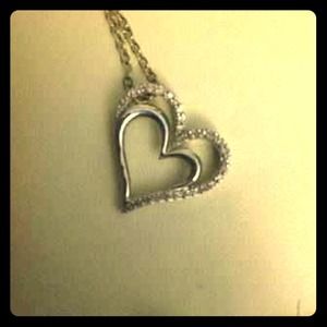 Double heart diamond necklace