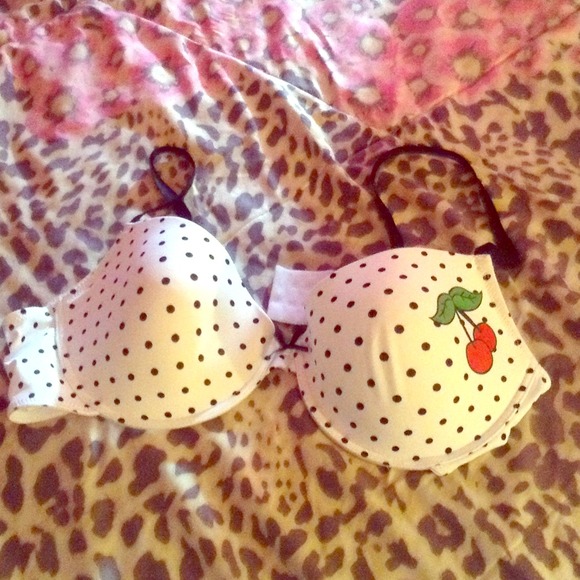Cherry polka dot bra 44D