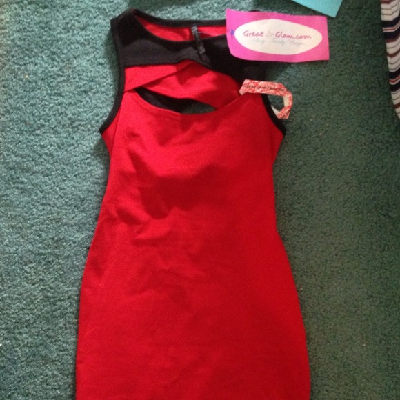 Sexy red/black cocktail dress